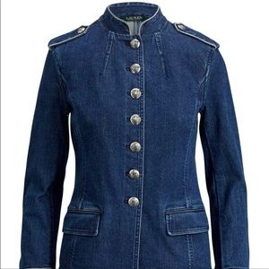New without tags RALPH LAUREN military style denim trucker jacket